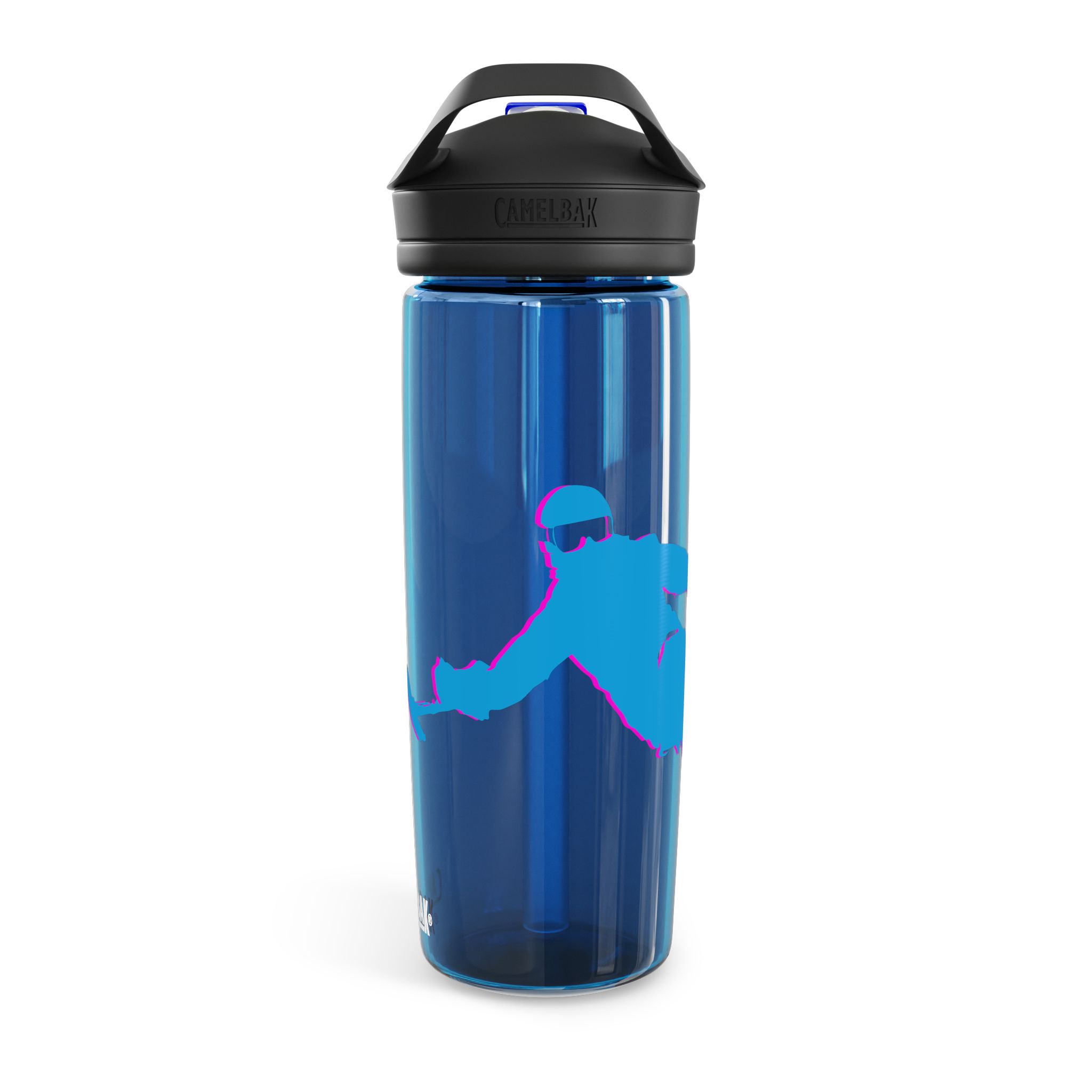 Ski Silhouette Neon Turn Water Bottle - Image 20