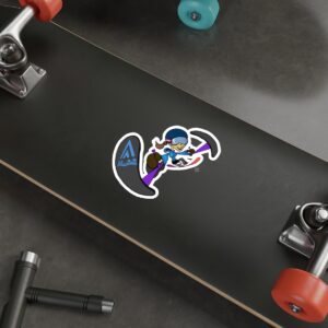 Cartoon Sit-Ski Sticker — 'accessadventures.co.uk CEO Jane' Die-Cut Sticker