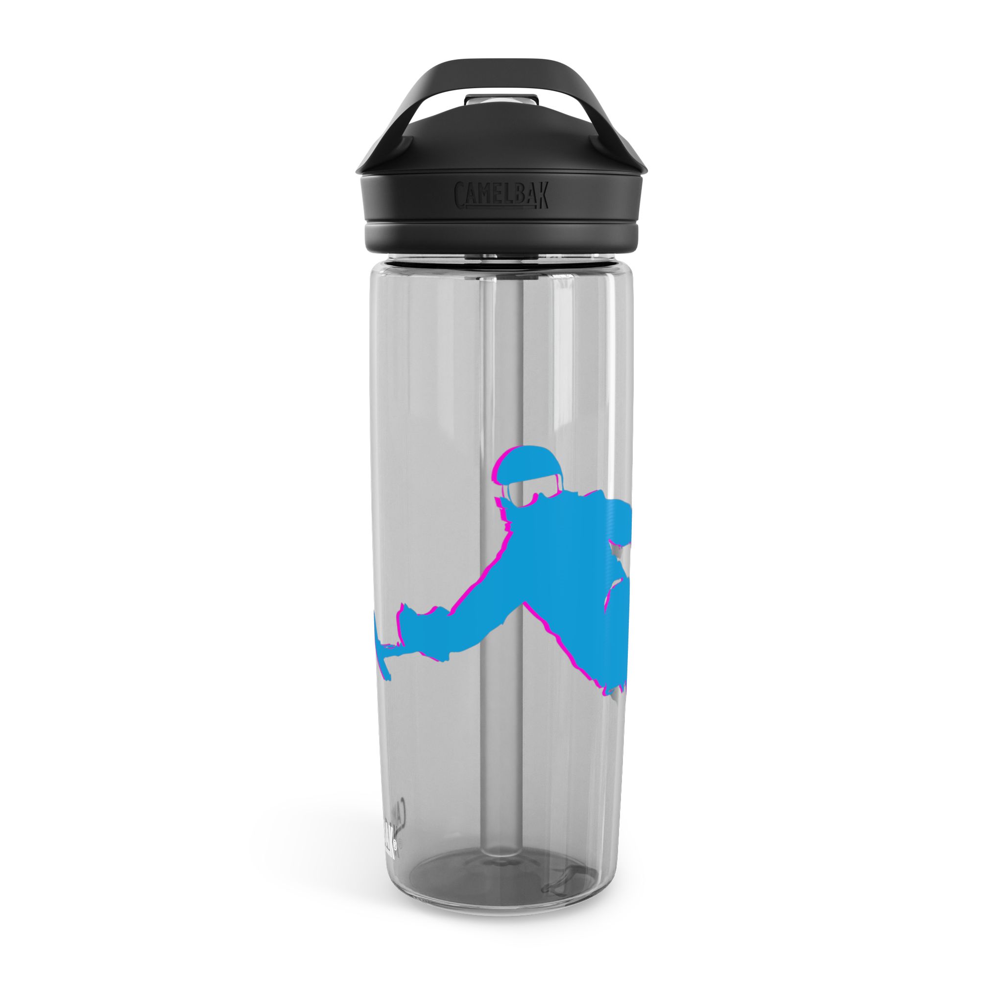 Ski Silhouette Neon Turn Water Bottle - Image 16