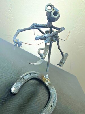 "Bradwich" Upcycled Steel Skier Sculpture