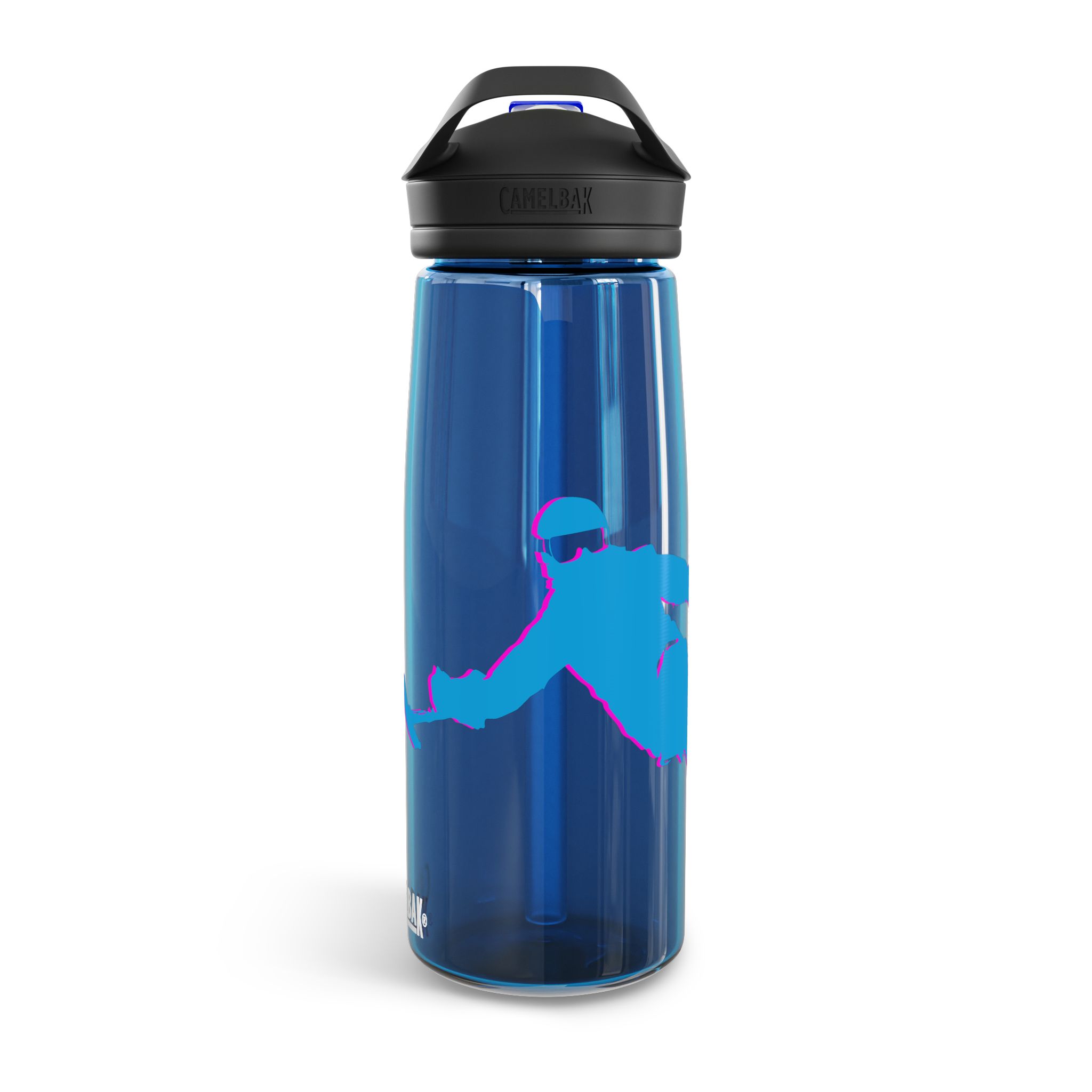 Ski Silhouette Neon Turn Water Bottle - Image 7