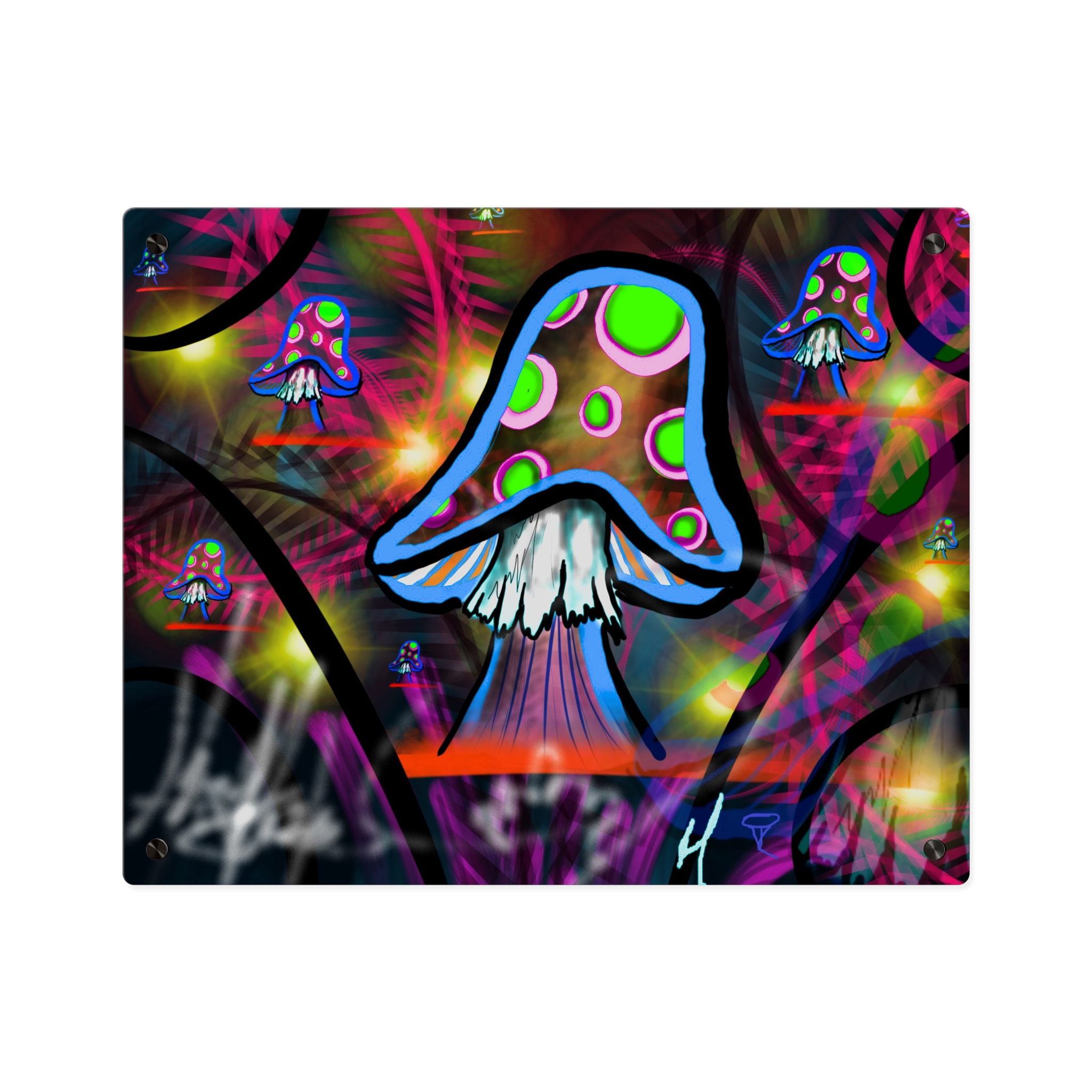 Cosmic Mushrooms Acrylic Wall Art Panel - Image 2