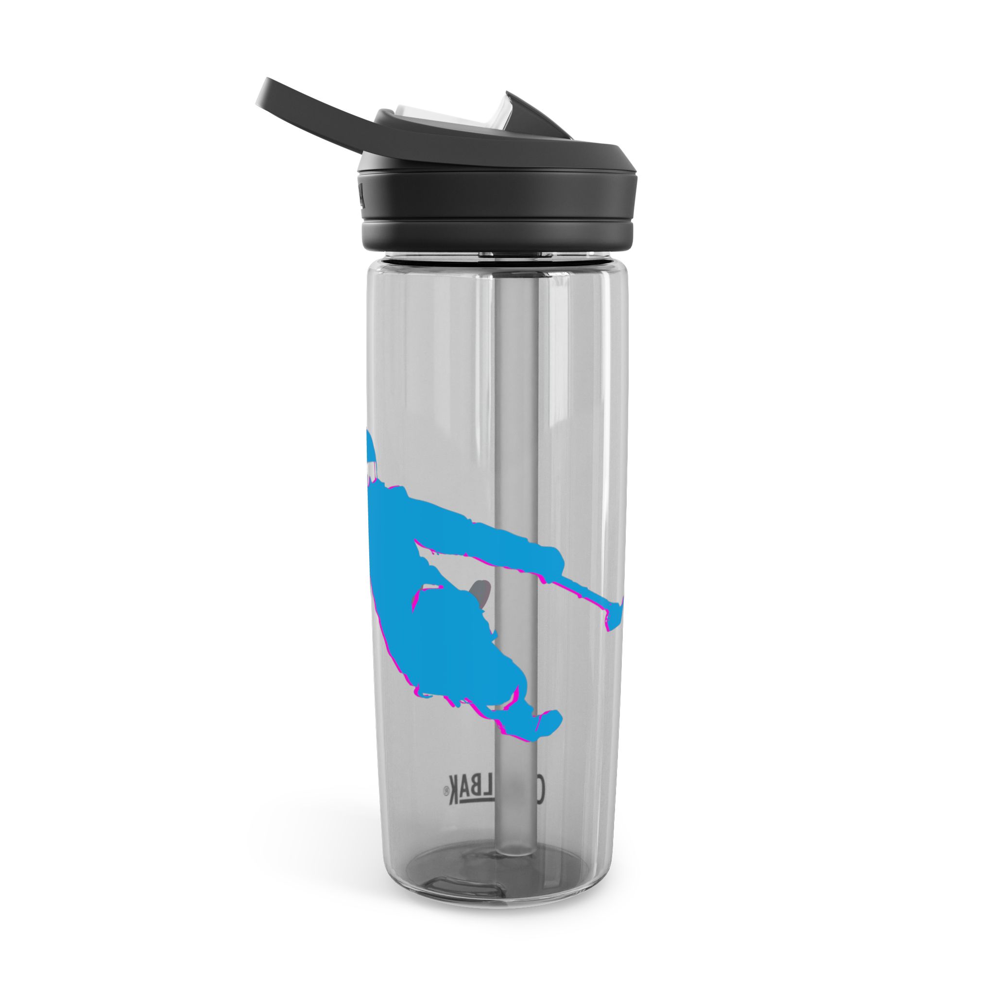 Ski Silhouette Neon Turn Water Bottle - Image 15