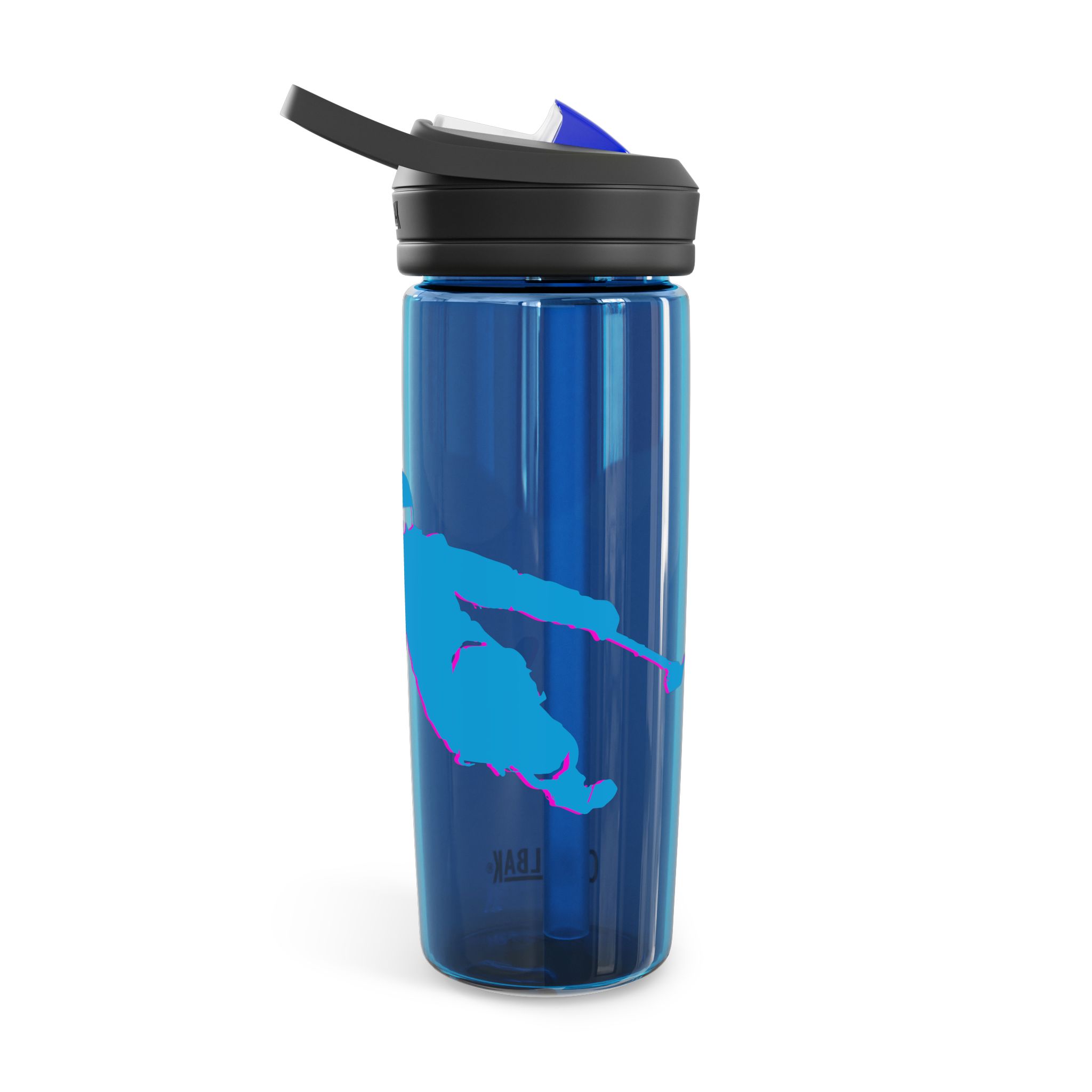 Ski Silhouette Neon Turn Water Bottle - Image 19