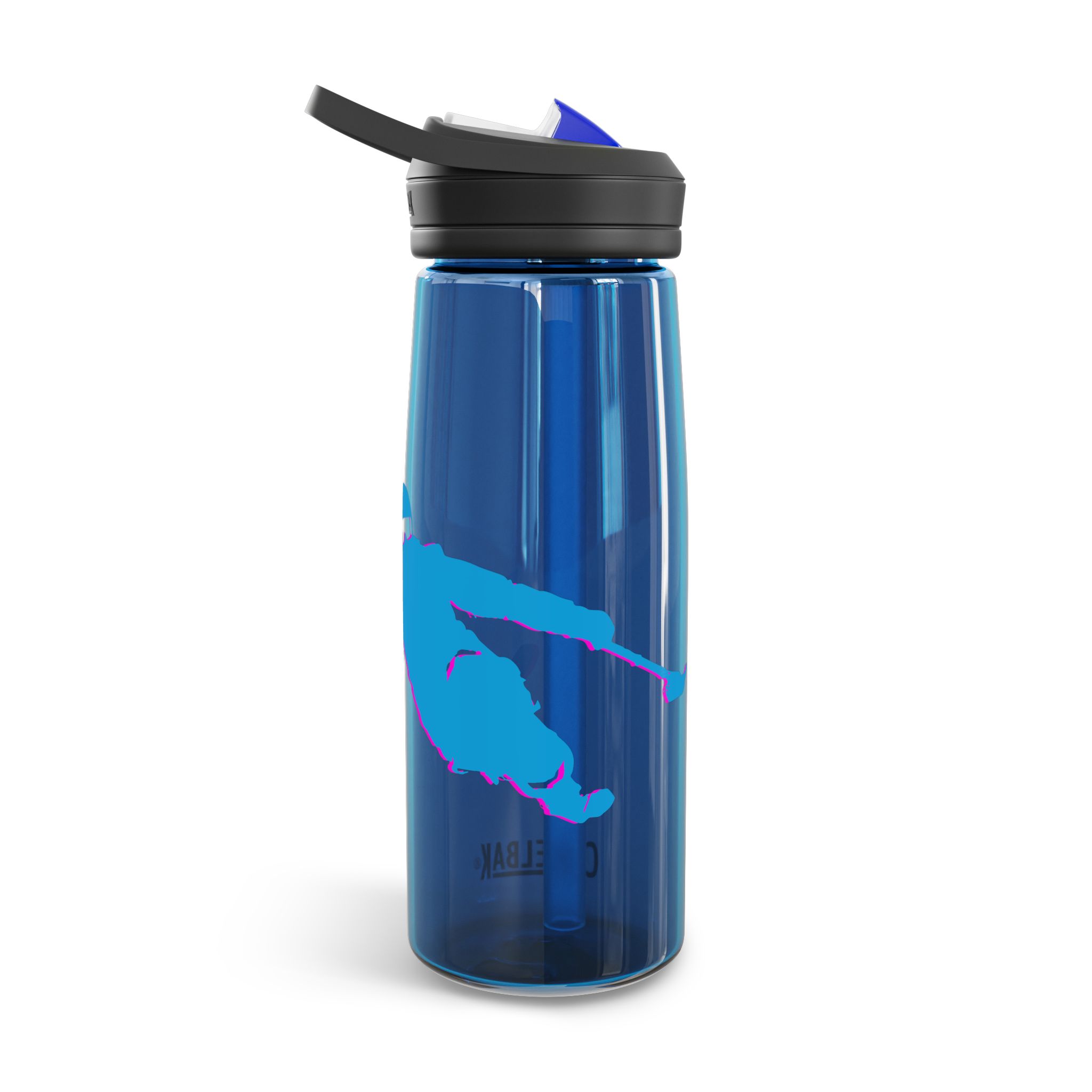 Ski Silhouette Neon Turn Water Bottle - Image 10