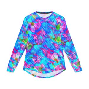 Men's UV Protection Long Sleeve Shirt — Adaptive Sit-Skier  Neon Psychedelic AOP