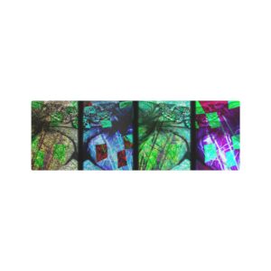 Abstract Neon Triptych Metal Art Sign — Colorful Modern Wall Decor
