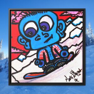 Snowboarder Art Canvas — Framed Matte Pop Art Print