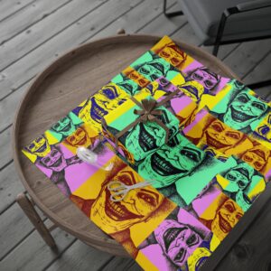 Joker Pop Art Wrapping Paper — 'ah ha ha ah haahahaha' Pattern