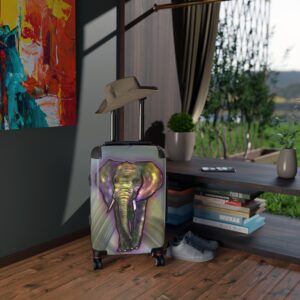 Elephant Artwork Carry-On Suitcase — Colorful Safari Luggage