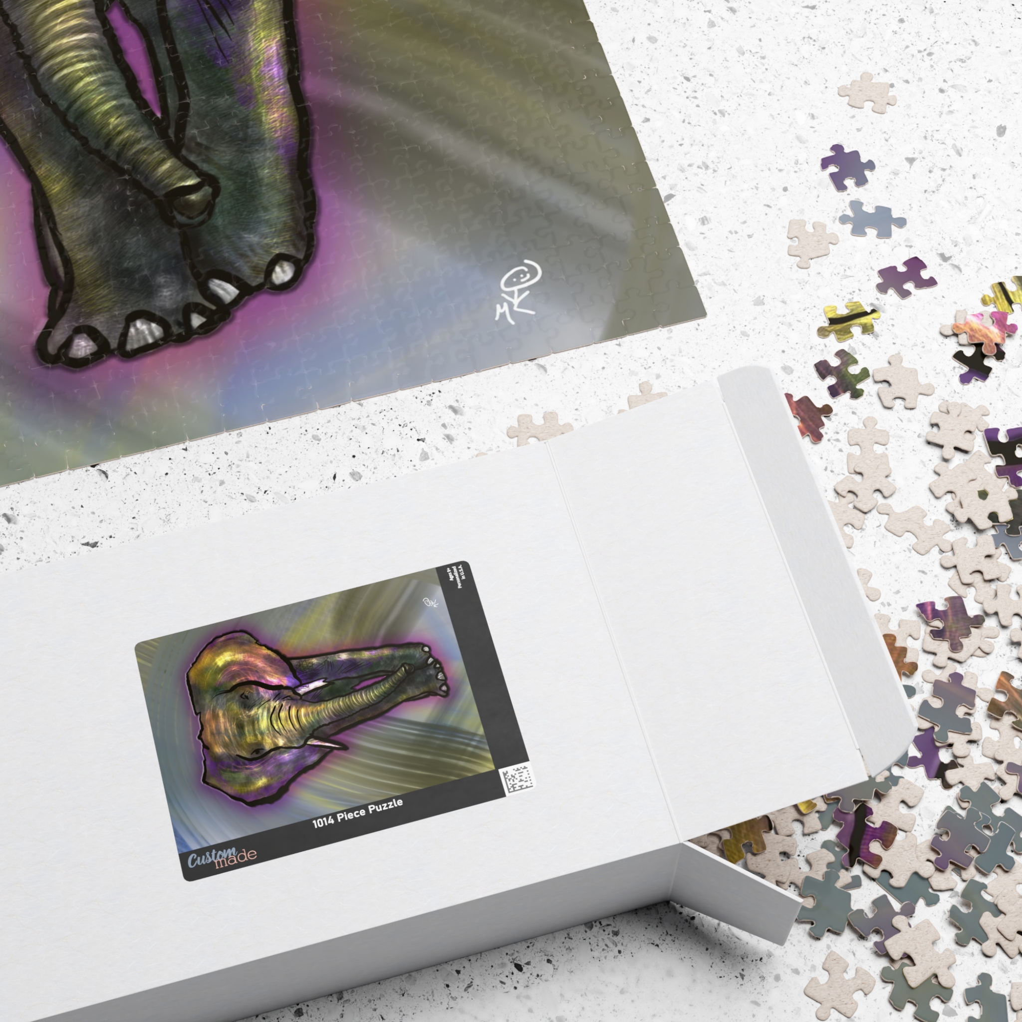 Colorful Elephant Art Puzzle — Mindful Jigsaw for Adults & Kids (110–1014 pcs) - Image 4