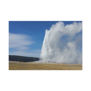 Geyser Eruption Canvas Print – Yellowstone Landscape Stretched Canvas