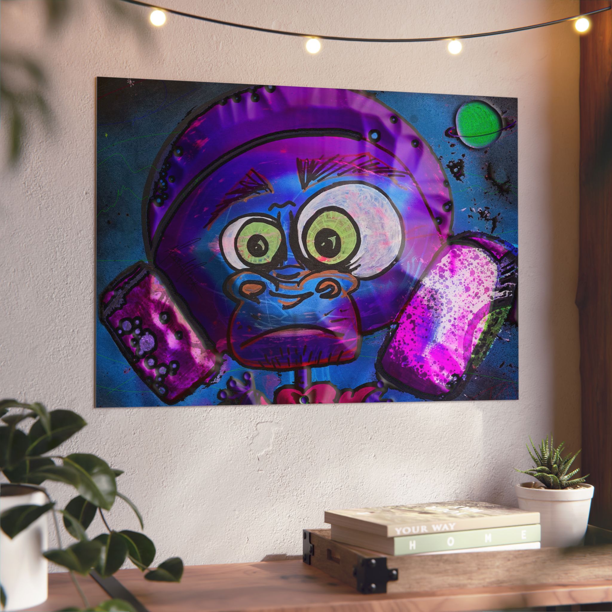 Space Monkey 'What the?' Aluminum Panel Art - Image 4