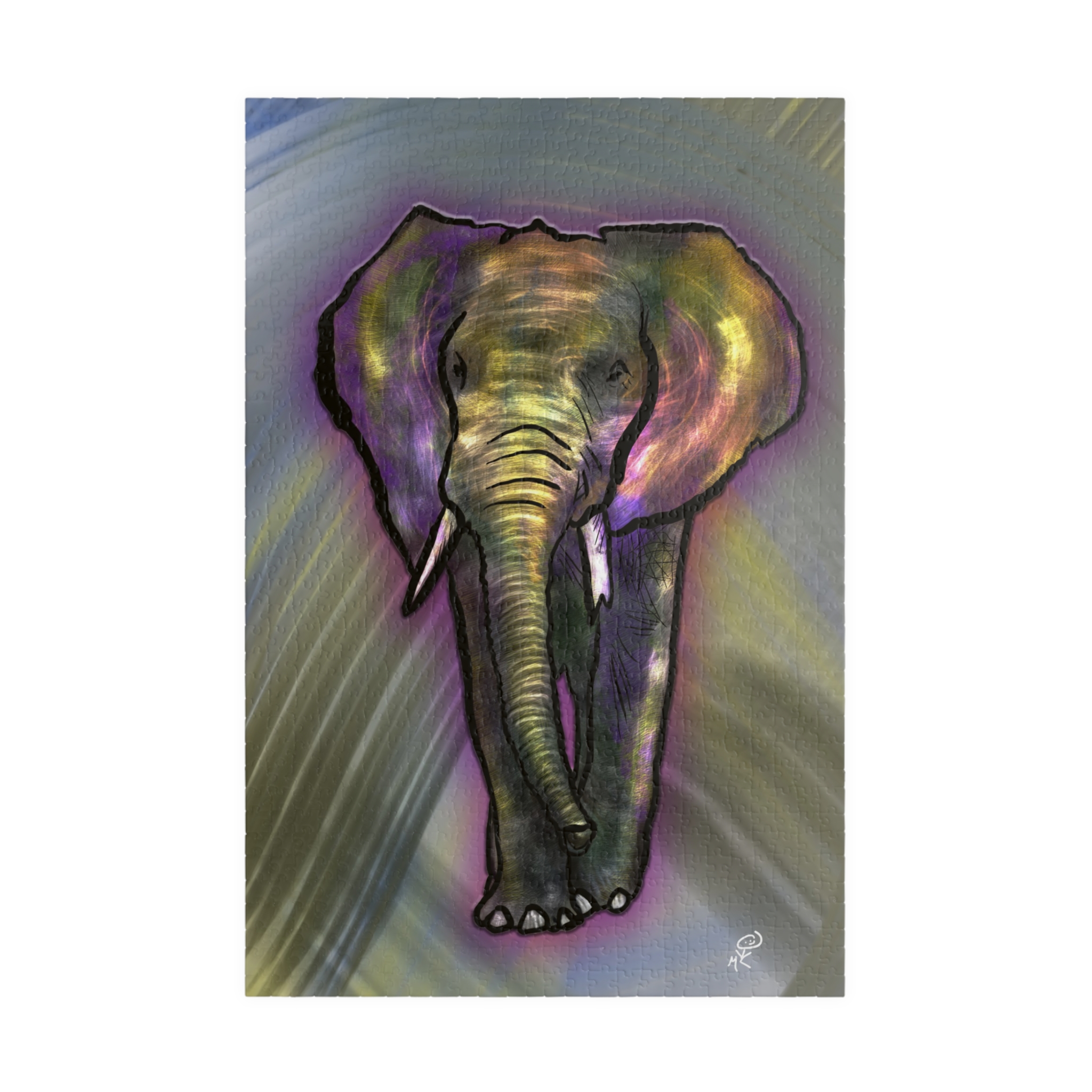 Colorful Elephant Art Puzzle — Mindful Jigsaw for Adults & Kids (110–1014 pcs)