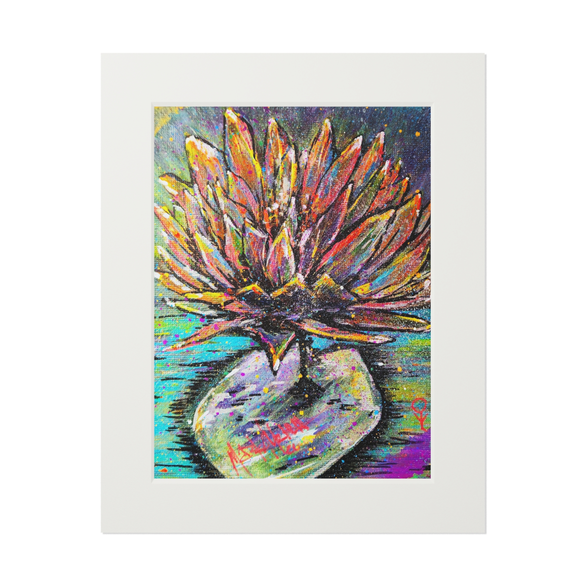 Fine Art Print — Colorful Water Lily by Mark Urich (Passepartout Frame) - Image 2