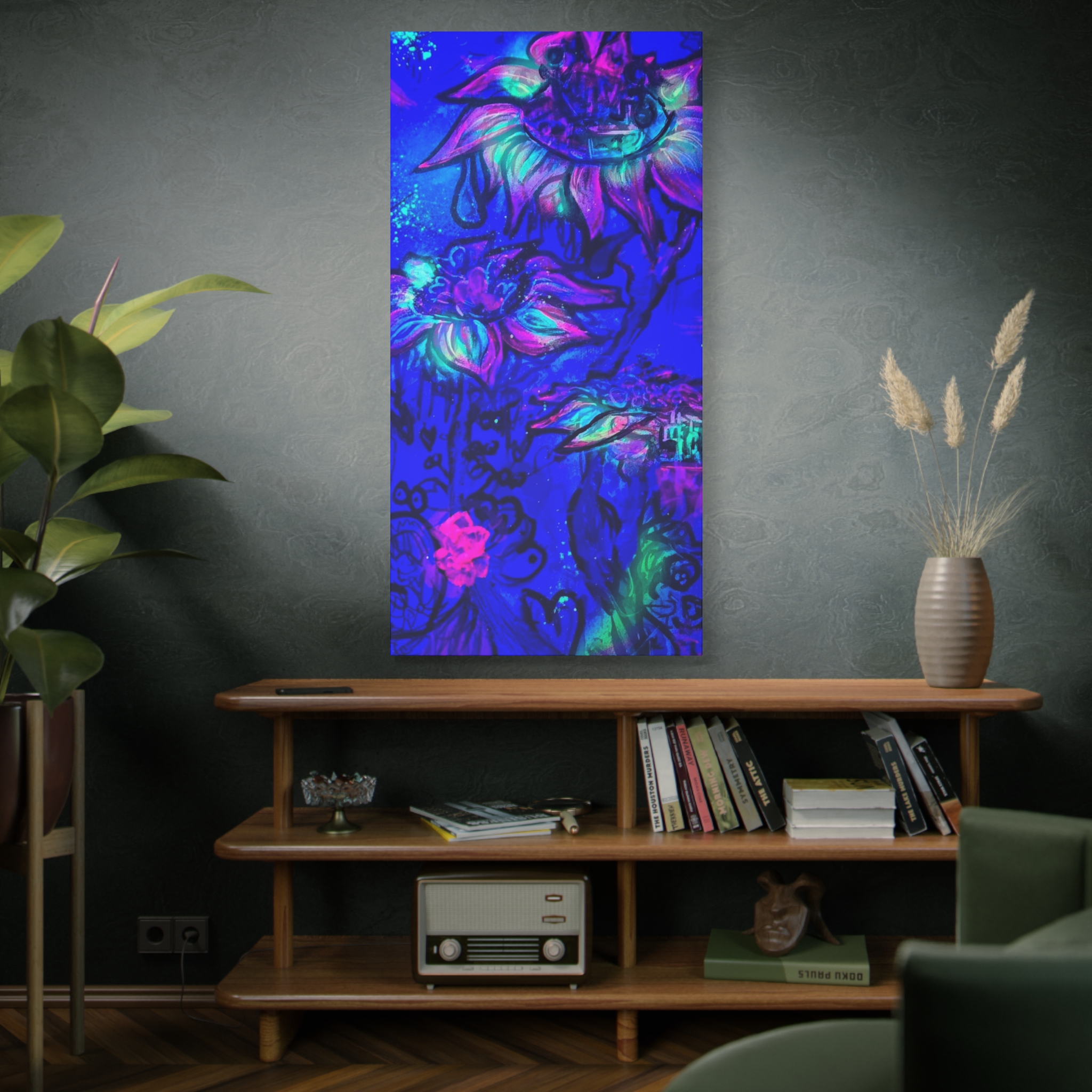 Phoenix Phlowers by Mark Urich UV Glow Sunflower Wall Art, Matte Stretched 1.25"