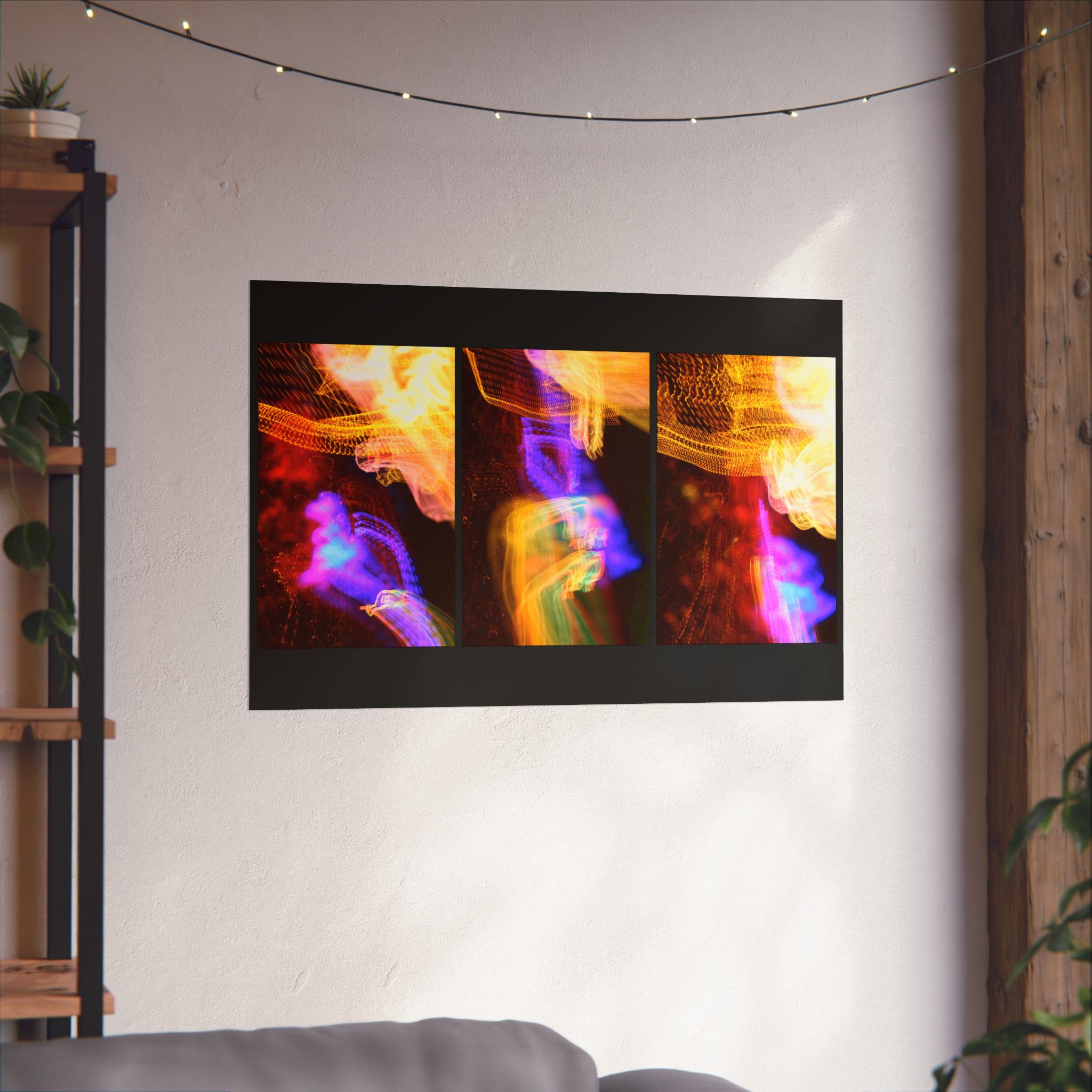 Abstract Neon Triptych Matte Poster - Image 6