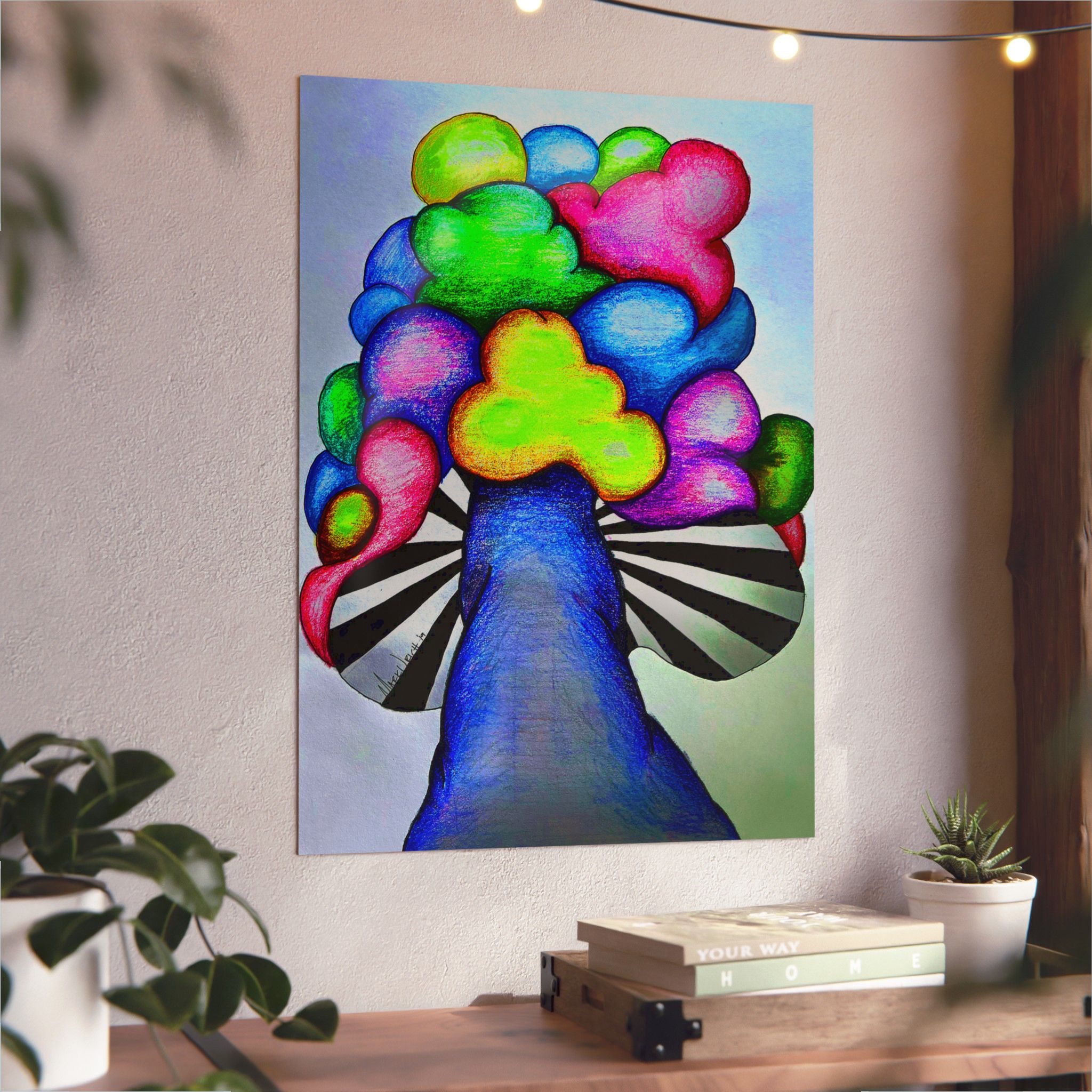 Surreal Mushroom Aluminum Panel Art – Modern Abstract Wall Decor - Image 4