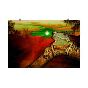 Frog Sunset Matte Poster "Sayonara Sonora" — Vibrant Amphibian Wall Art (Horizontal)