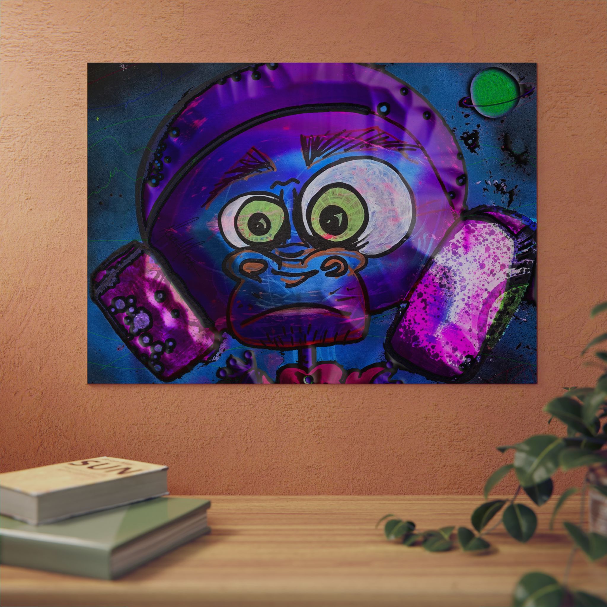 Space Monkey 'What the?' Aluminum Panel Art - Image 3