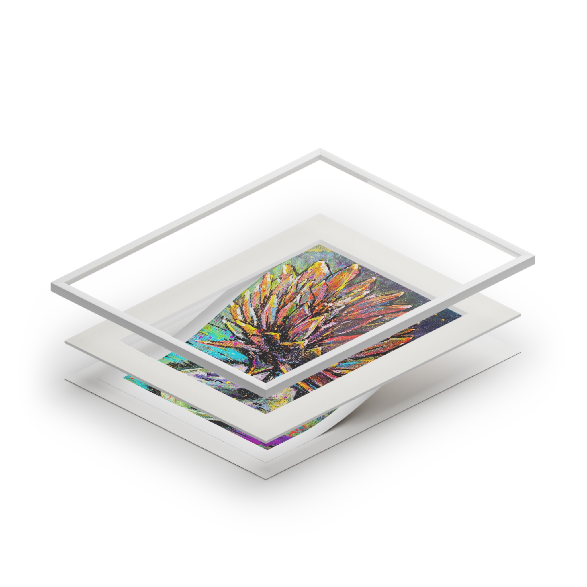 Fine Art Print — Colorful Water Lily by Mark Urich (Passepartout Frame) - Image 3
