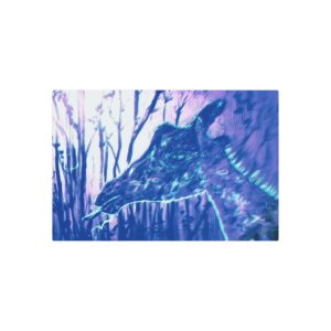 Abstract Neon Giraffe Metal Art Sign — Modern Wildlife Wall Decor
