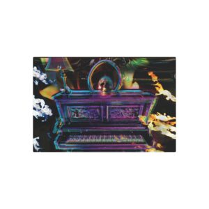 Metal Art Sign — Neon Piano Wall Art, Vibrant Vaporwave Music Room Decor