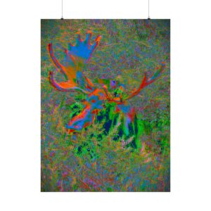 Psychedelic Moose Poster — Matte Vertical Wall Art