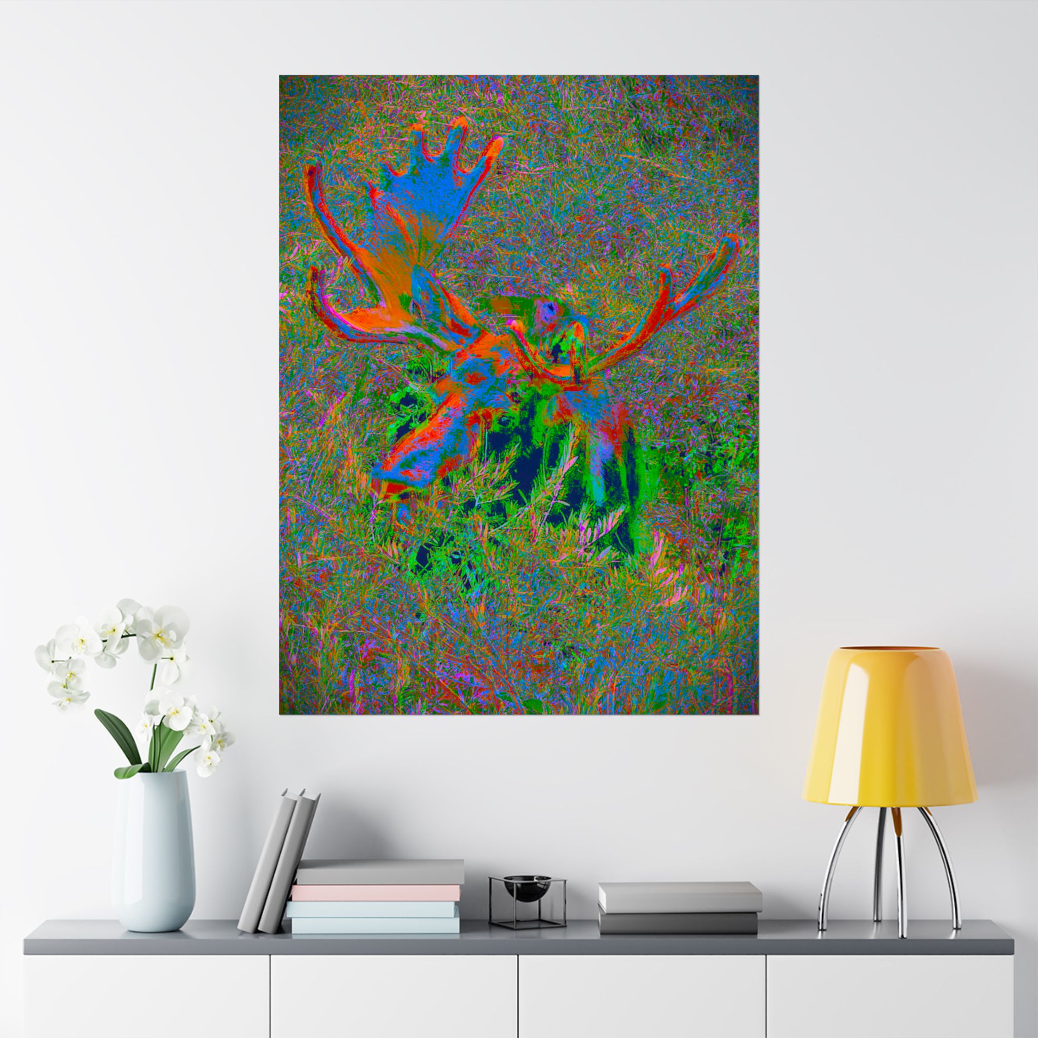 Psychedelic Moose Poster — Matte Vertical Wall Art - Image 5