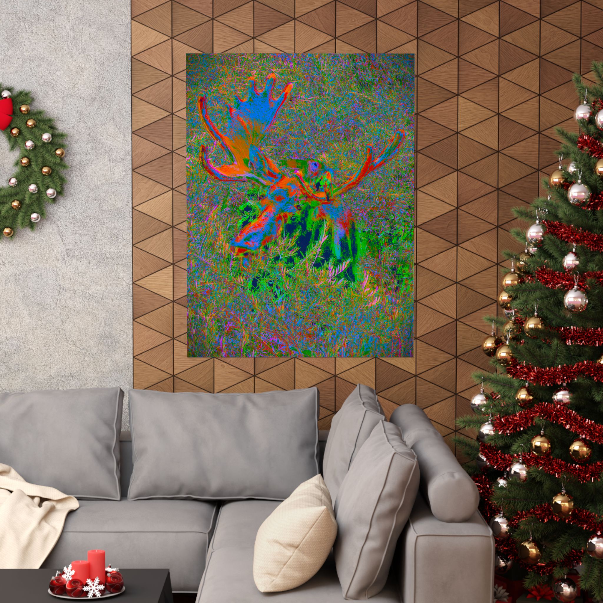 Psychedelic Moose Poster — Matte Vertical Wall Art - Image 4